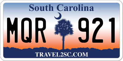 SC license plate MQR921