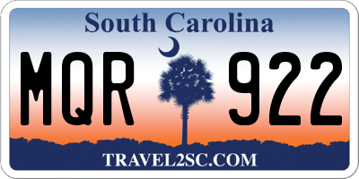 SC license plate MQR922