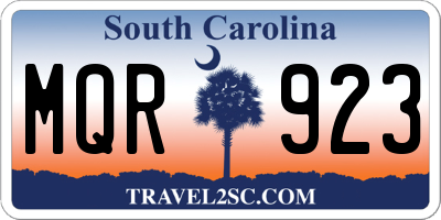 SC license plate MQR923