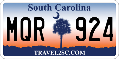 SC license plate MQR924