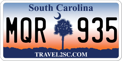 SC license plate MQR935