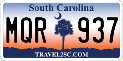 SC license plate MQR937