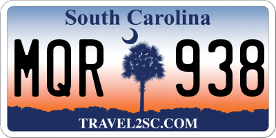 SC license plate MQR938