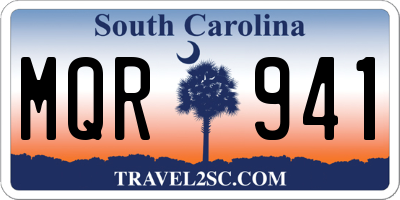 SC license plate MQR941