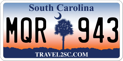 SC license plate MQR943