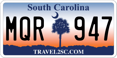 SC license plate MQR947