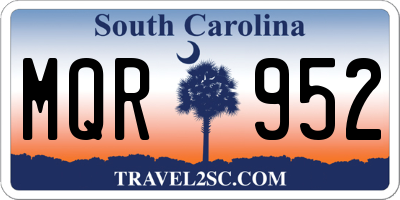 SC license plate MQR952