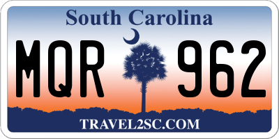 SC license plate MQR962