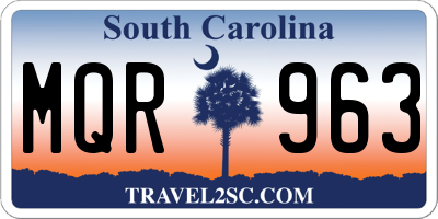 SC license plate MQR963