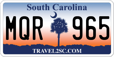 SC license plate MQR965