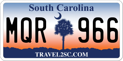 SC license plate MQR966
