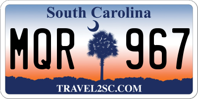 SC license plate MQR967