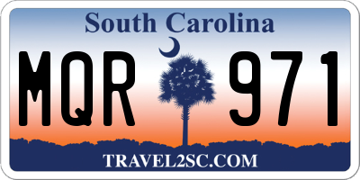 SC license plate MQR971