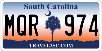 SC license plate MQR974