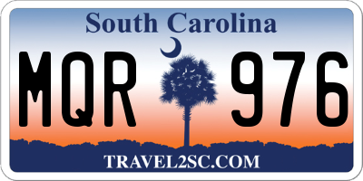 SC license plate MQR976