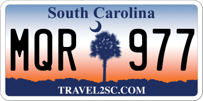 SC license plate MQR977