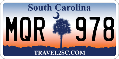SC license plate MQR978