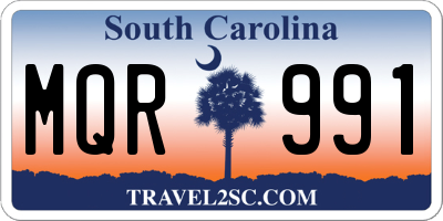 SC license plate MQR991