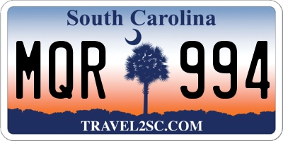 SC license plate MQR994