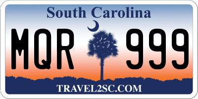 SC license plate MQR999