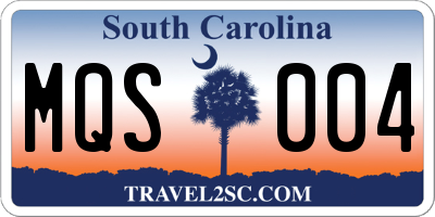 SC license plate MQS004