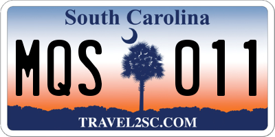 SC license plate MQS011