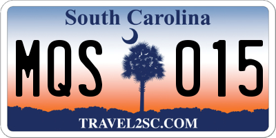 SC license plate MQS015
