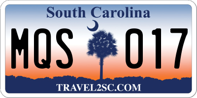 SC license plate MQS017