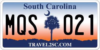 SC license plate MQS021