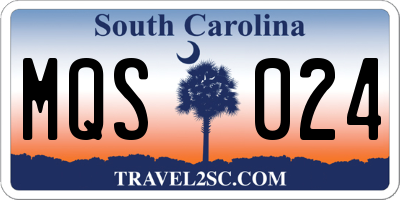 SC license plate MQS024