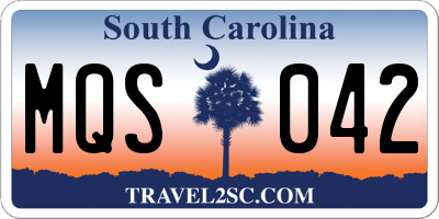 SC license plate MQS042