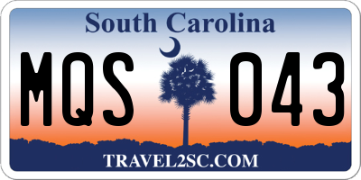 SC license plate MQS043