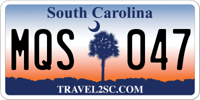 SC license plate MQS047