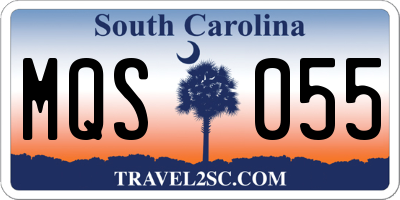 SC license plate MQS055