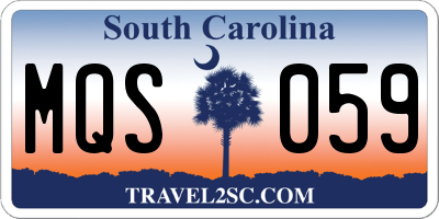 SC license plate MQS059