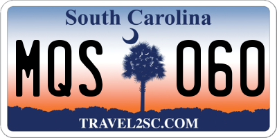 SC license plate MQS060