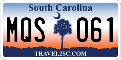 SC license plate MQS061