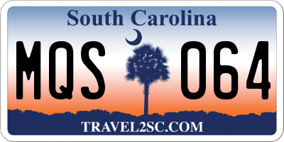 SC license plate MQS064