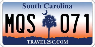 SC license plate MQS071