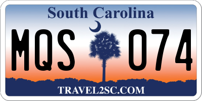 SC license plate MQS074