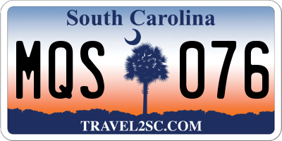 SC license plate MQS076