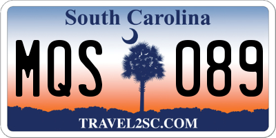 SC license plate MQS089