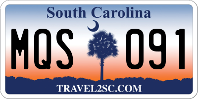 SC license plate MQS091