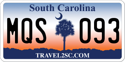 SC license plate MQS093