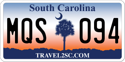 SC license plate MQS094