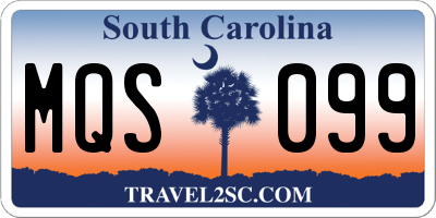 SC license plate MQS099