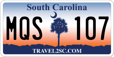 SC license plate MQS107