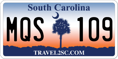 SC license plate MQS109