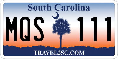 SC license plate MQS111