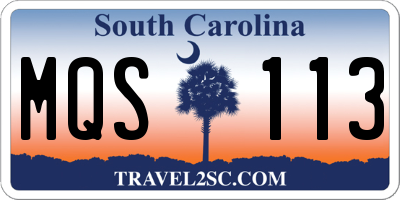 SC license plate MQS113